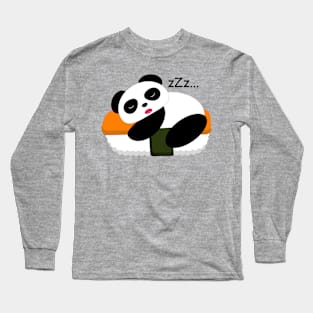 Panda sleeps top of sushi Long Sleeve T-Shirt